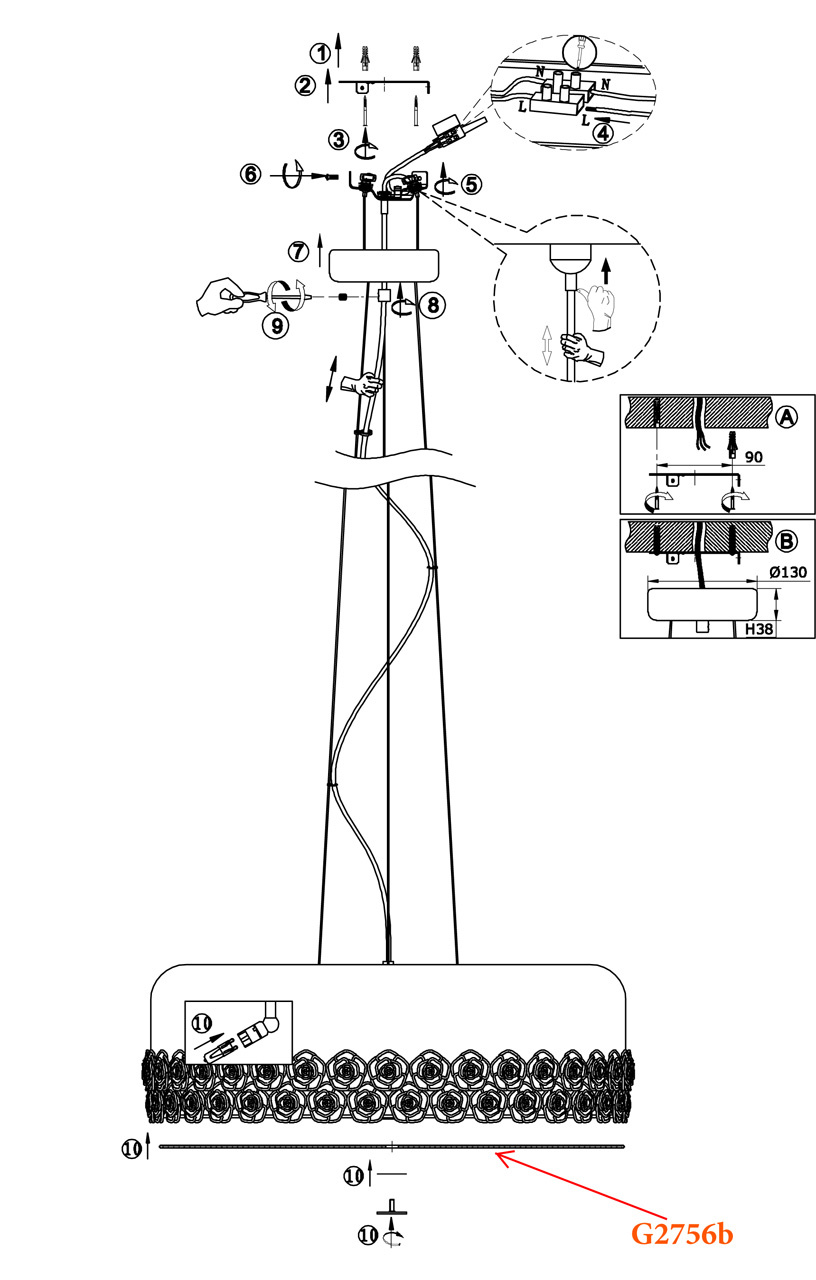 Подвесной светильник Odeon Light Rosera 2756/9