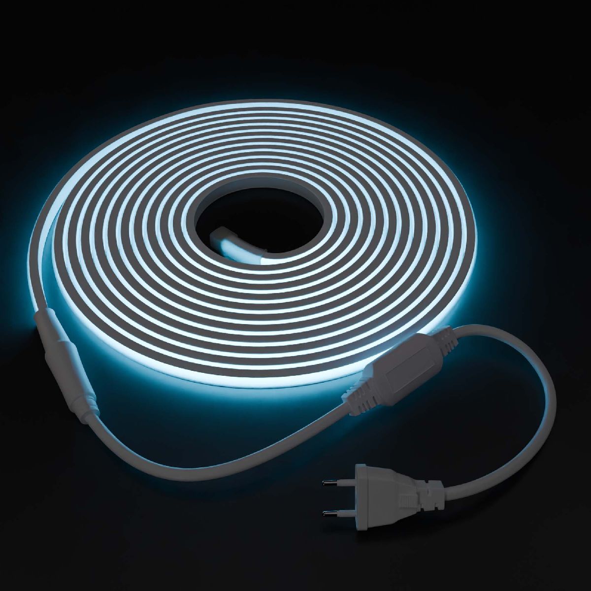 Комплект светодиодной ленты (сетевой шнур, заглушка, крепеж) Apeyron 230В COB 11Вт/м голубой 5м IP65 10-107