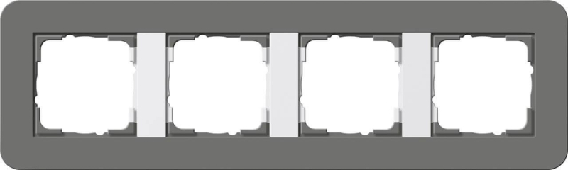 Рамка 4-постовая Gira E3 темно-серый/белый глянцевый 0214413