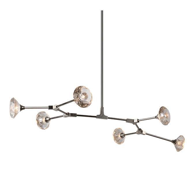 Люстра на штанге DeLight Collection Salasco KR0776P-6 nickel