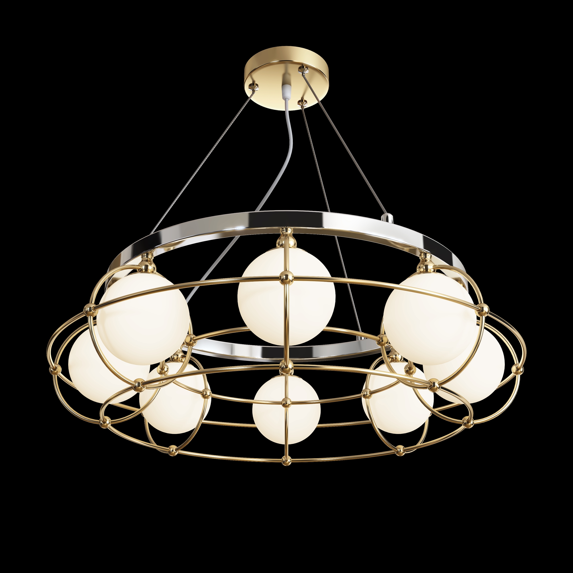 Подвесная люстра шар Maytoni Carcass MOD312PL-08GCH