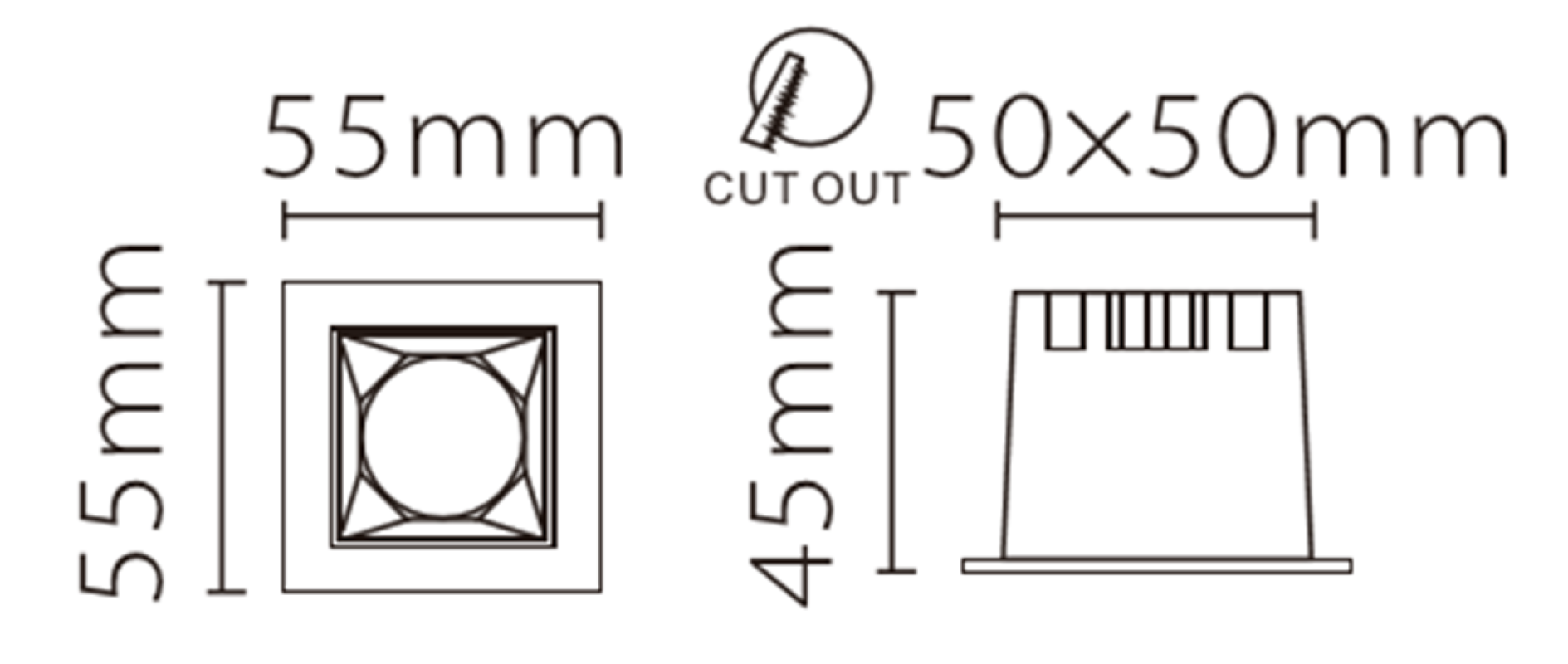 Встраиваемый светодиодный светильник Fiberli XL003-1T(W) 12130304