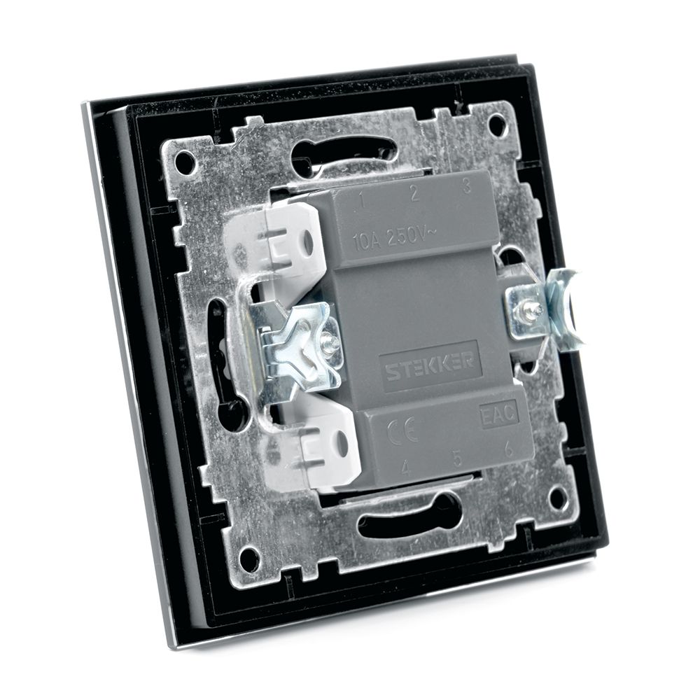 Выключатель 1-клавишный c индикатором Stekker Катрин GLS10-7001-05 250В 10А 39503