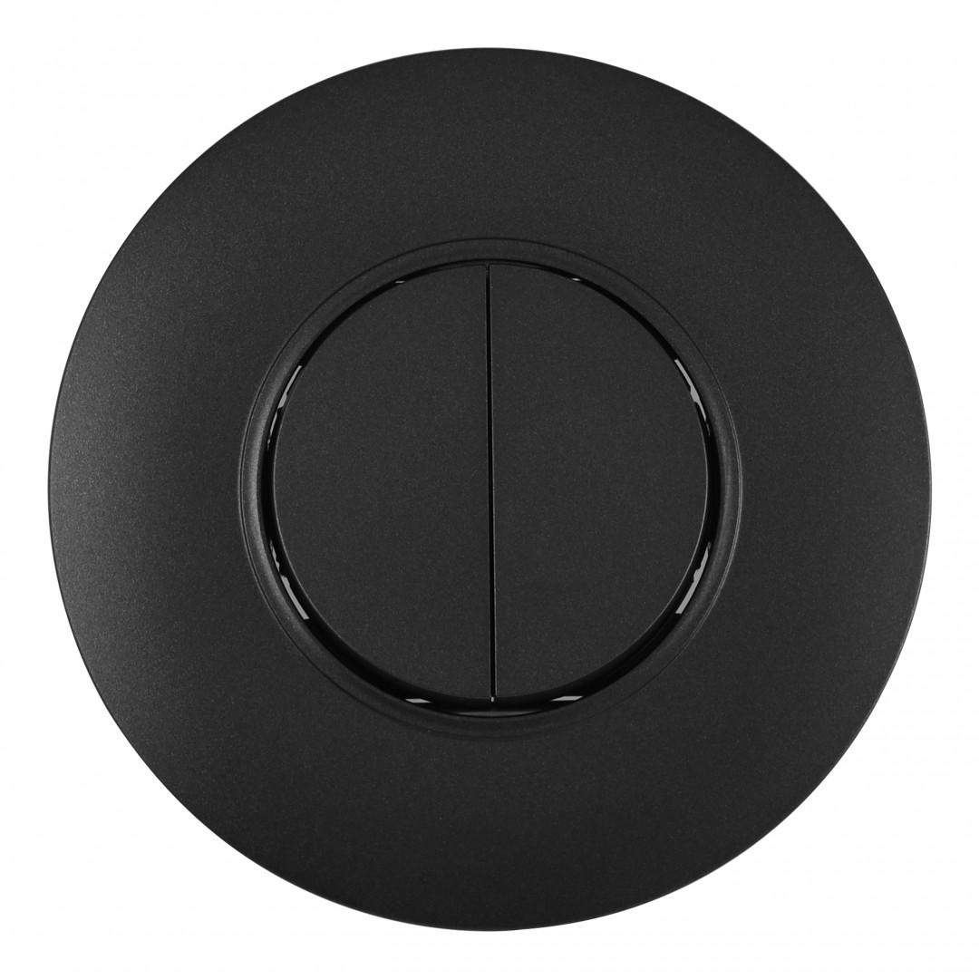 Выключатель круглый двухклавишный с рамкой Arte Milano SET08-1-30-2 black