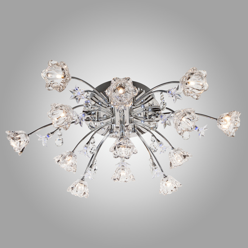 Потолочная люстра Eurosvet 4928/13 хром/бело-голубой