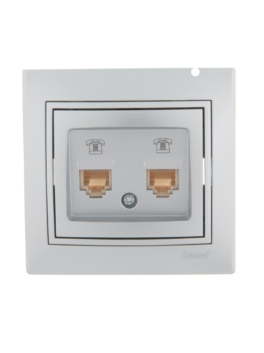 Розетка телефонная двойная евро Lezard Mira 701-1010-138