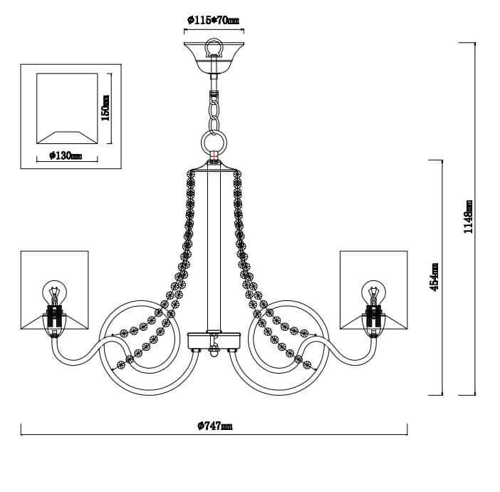 Подвесная люстра Rivoli Cascata 2016-206 Б0038420