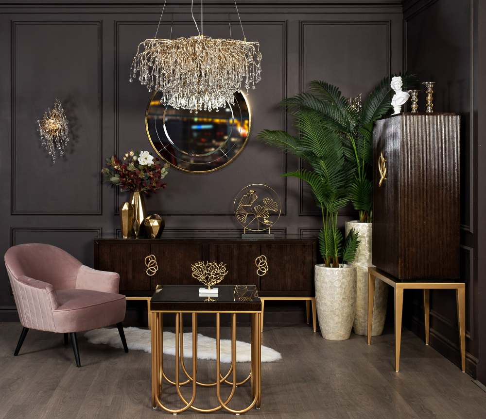 Статуэтка Листья с двумя золотыми птичками Garda Decor 55RD3153