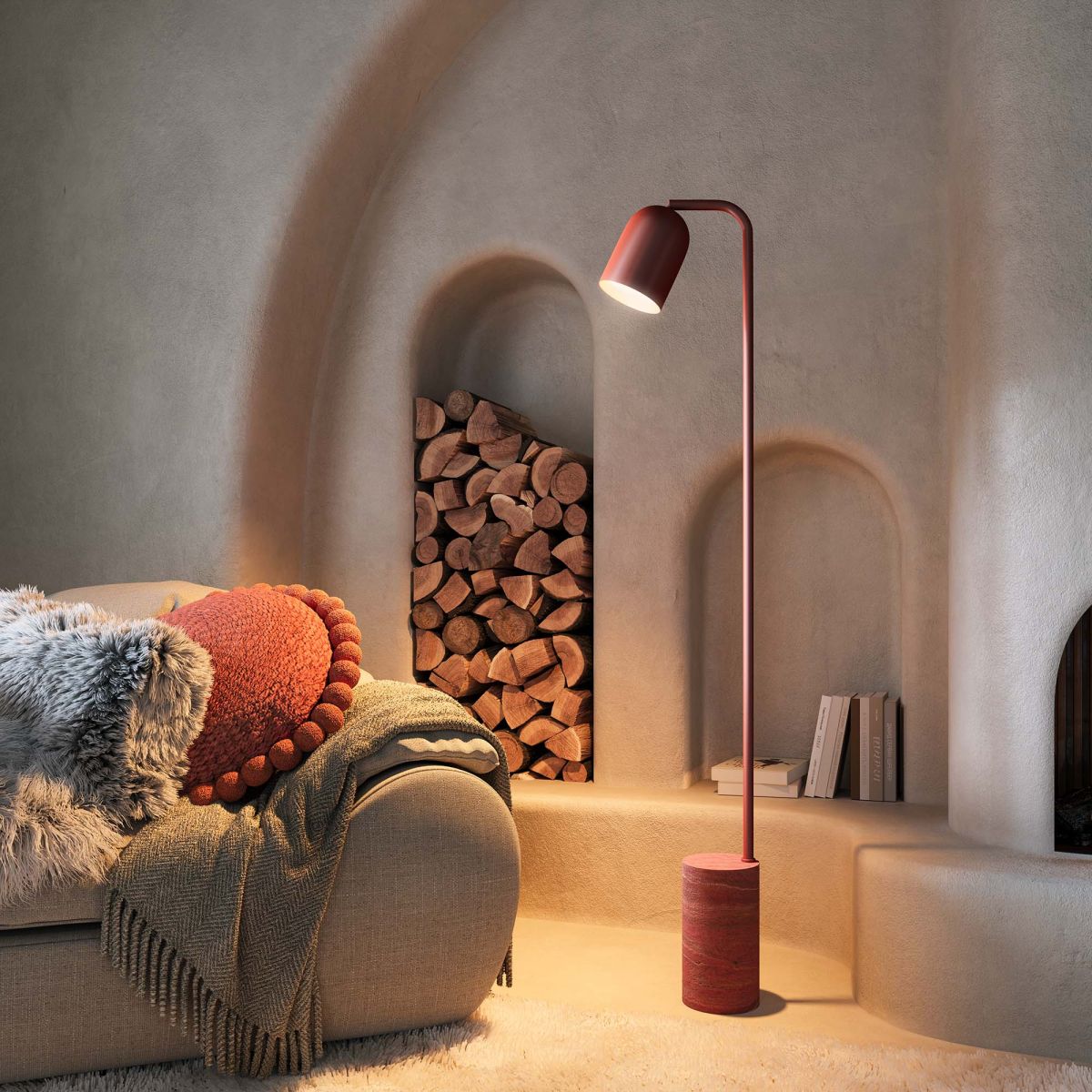 Торшер Arlight SP-MASON-FLOOR-R143-6W Warm3200-MIX (RD, 120 deg, 230V) (IP20, Травертин) 060772