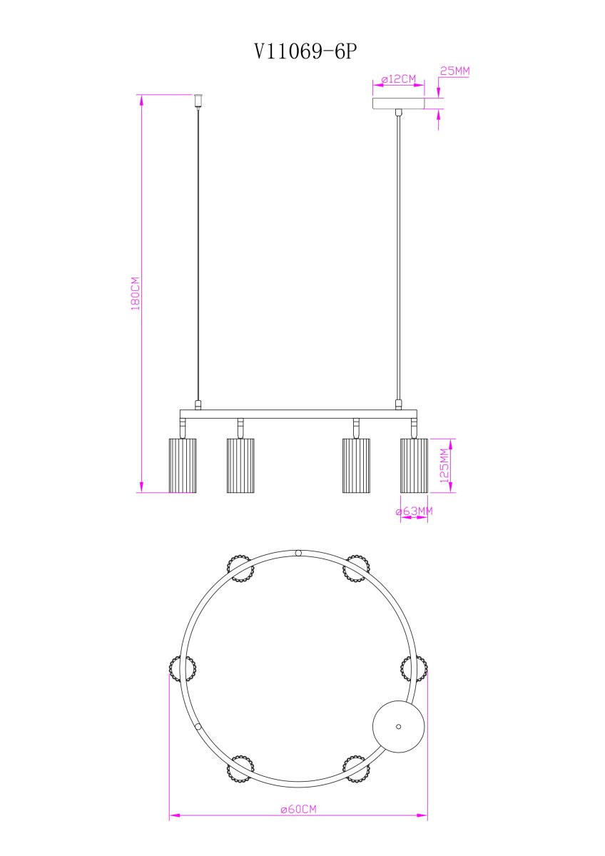 Подвесная люстра Moderli Cora V11604-6P