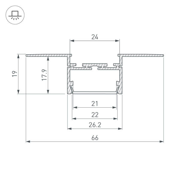 Алюминиевый профиль Arlight PLS-Lock-H19-T-Hide-2000 033693