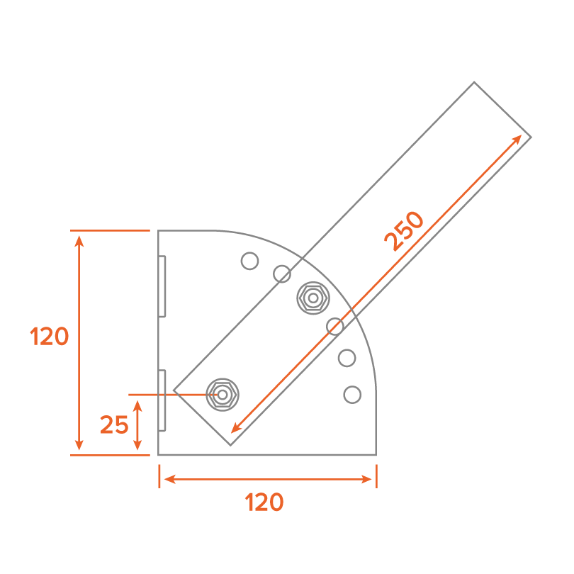 Кронштейн универсальный для консольного светильника Wolta К1Н-0-025-БМ