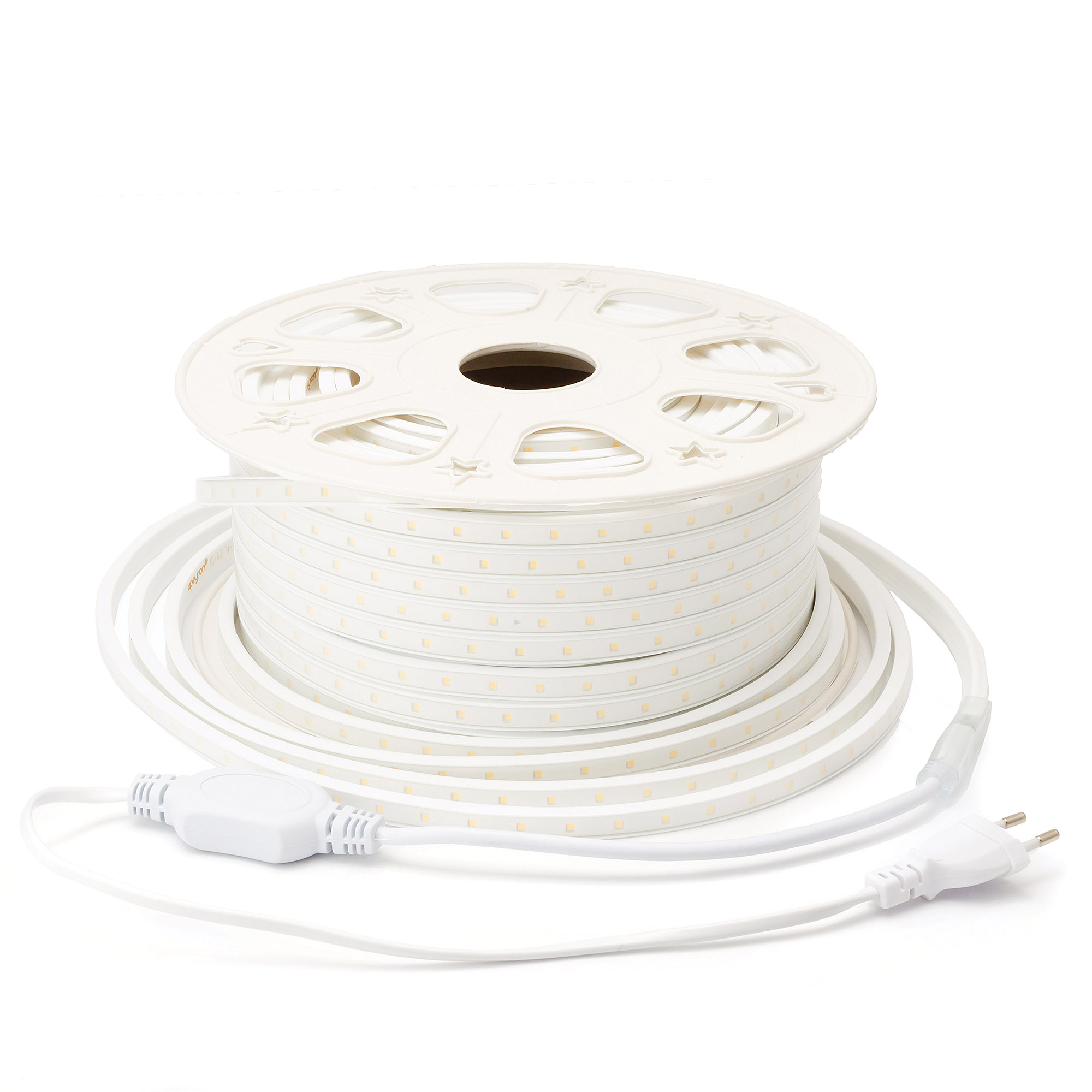 Светодиодная лента Apeyron 220В ЭКО 6Вт/м smd2835 60д/м IP65 400Лм/м 50м 3000К SL-63