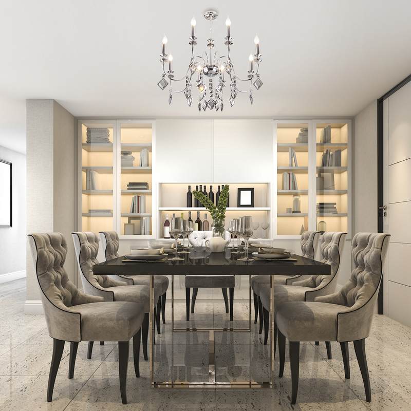 Подвесная люстра Eurosvet Telao 10120/8 хром/дымчатый хрусталь Strotskis Smart (10110/8)