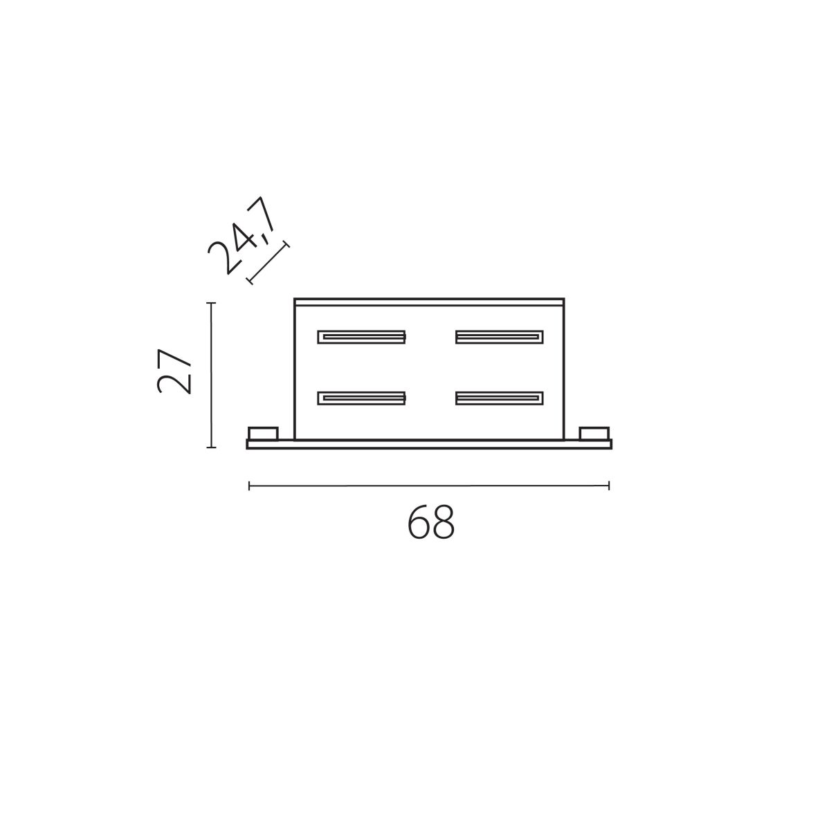 Соединитель прямой к треку 5040xx-(F)/(R) Lightstar Quattro 504106-FR
