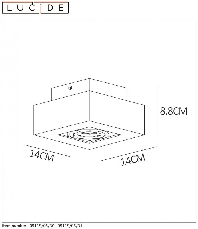 Накладной светильник LUCIDE 09119/05/30