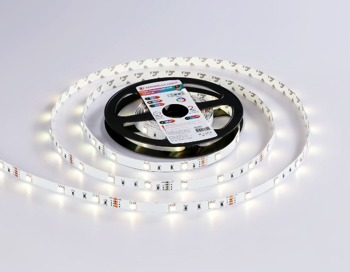 Светодиодная лента Ambrella Light LED Strip 12В 5050 7,2Вт/м RGB 5м IP20 GS2201