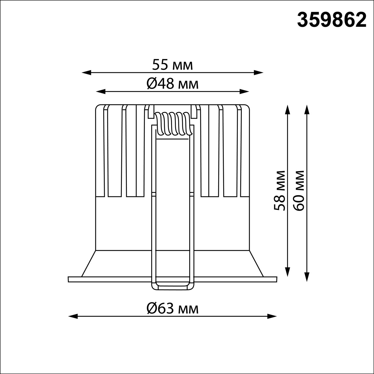 Встраиваемый светильник с переключателем цветовой температуры Novotech Wir Brillo 359862