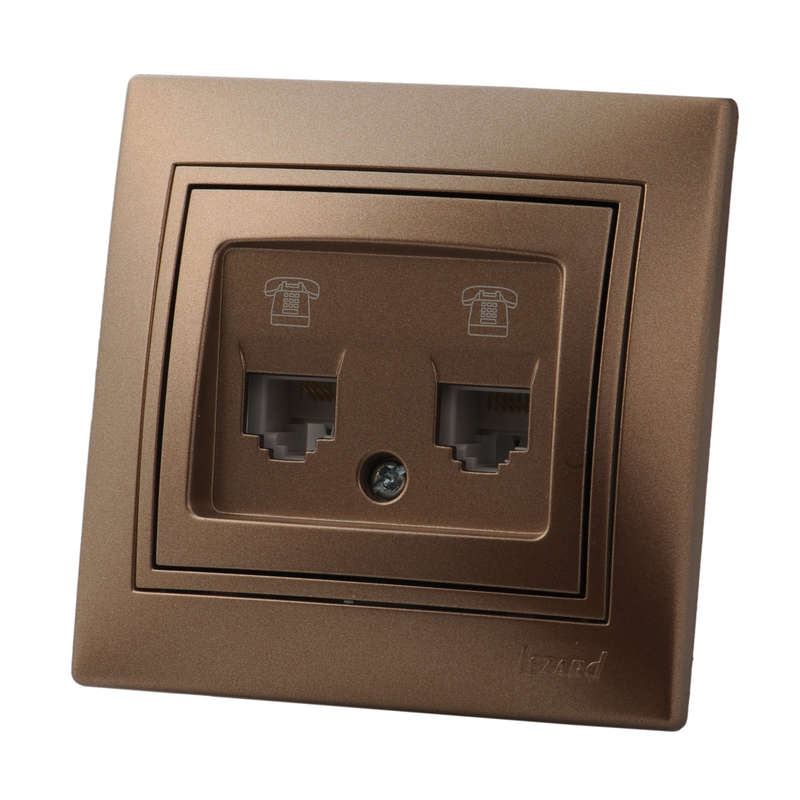 Розетка телефонная двойная евро Lezard Mira 701-3131-138