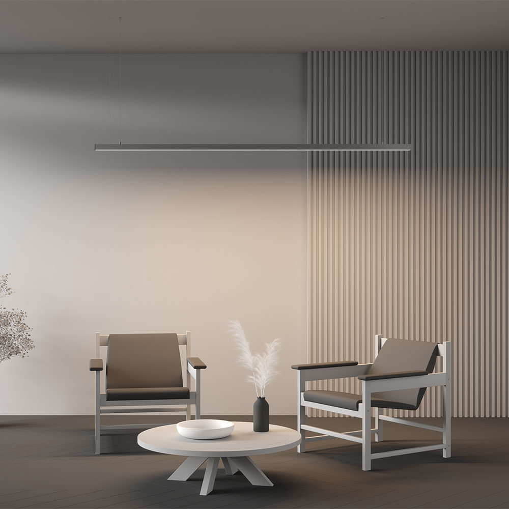 Линейный подвесной светильник Maytoni Technical 3000K 35x35 (Серебро, 2 м) LL312007