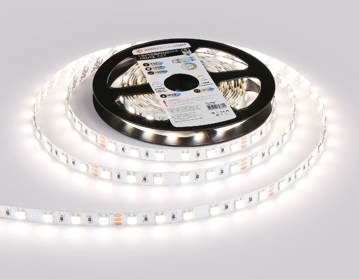 Светодиодная лента Ambrella Light LED Strip 24В 5050 14Вт/м 3000-6500K 5м IP20 GS4101