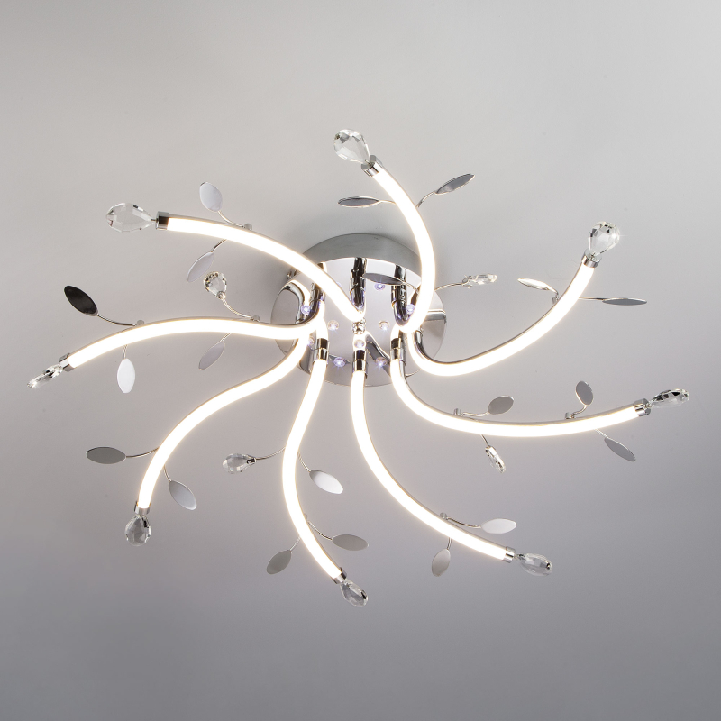 Потолочный светодиодный светильник Eurosvet Willow 90128/8 хром