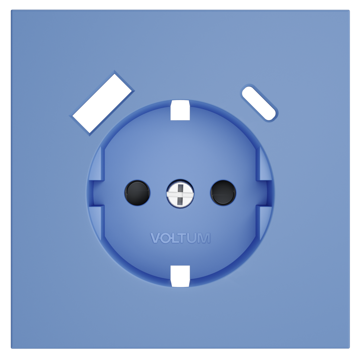 Накладка для розетки с заземлением и защитными шторками, с USB A+C Voltum S70 (деним) VLS001015