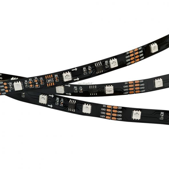 Светодиодная лента Arlight SPI-5000-AM 12V RGB (5060,150 LED x3,1804, Black) 024599