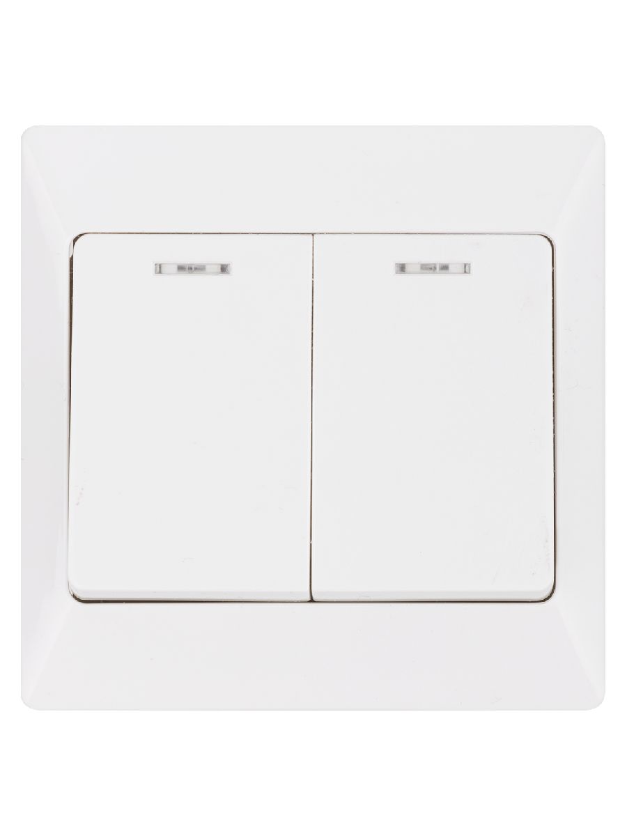 Выключатель двухклавишный с подсветкой Ильмень TDM Electric SQ1823-0004