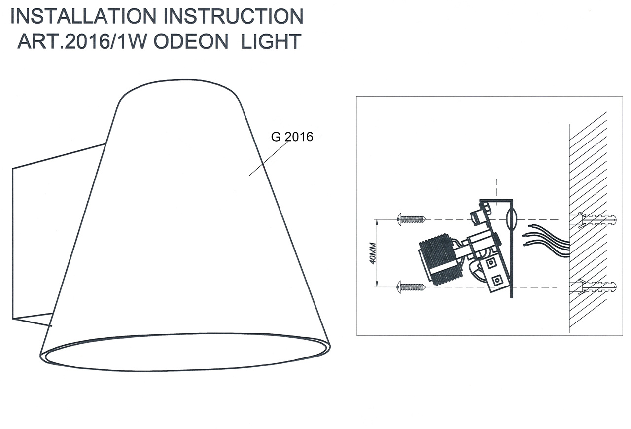 Бра Odeon Light Turin 2016/1W