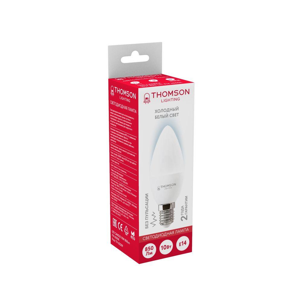 Лампа светодиодная Thomson E14 10W 6500K свеча матовая TH-B2309
