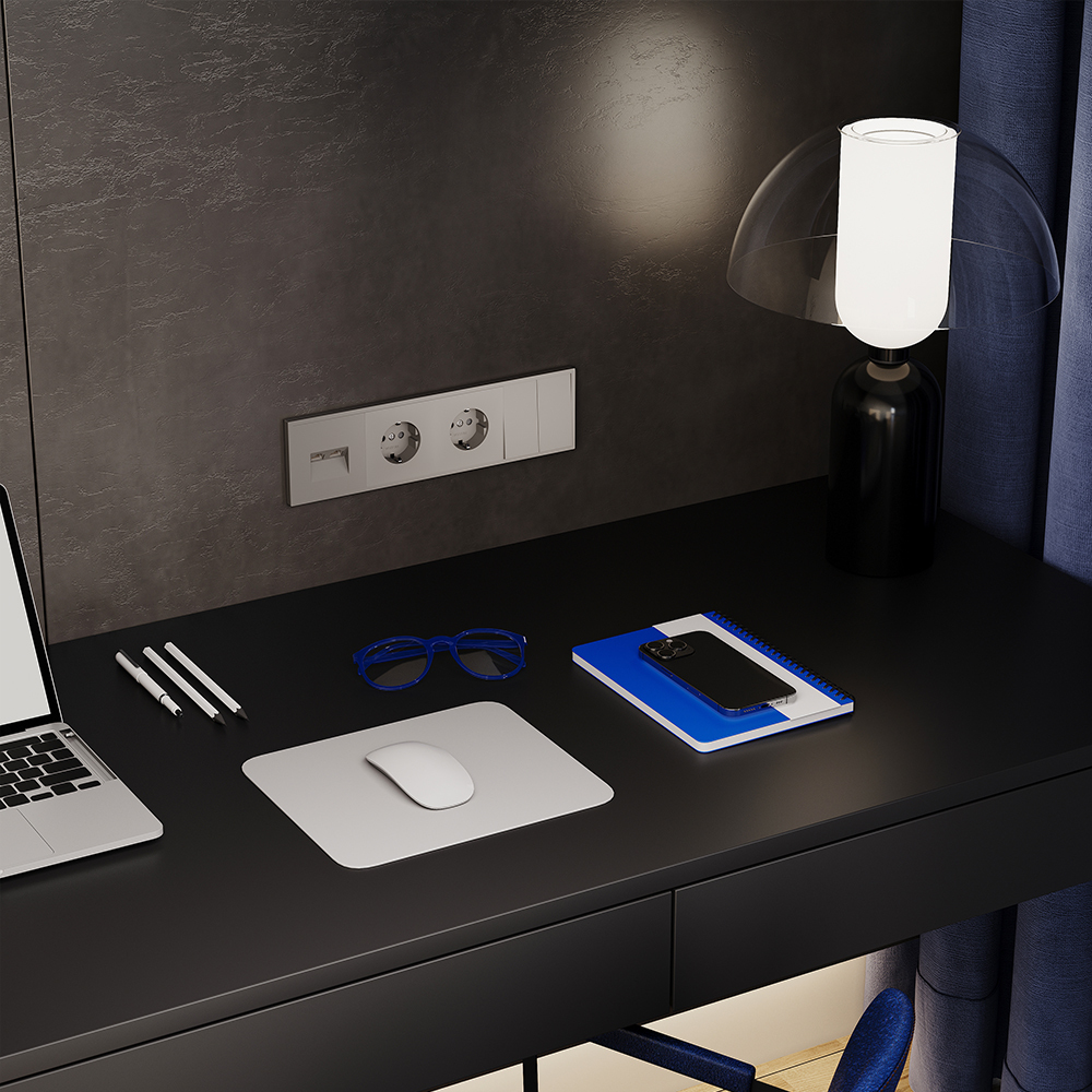 Розетка со шторками Voltum S70 VLS040203 (кашемир)