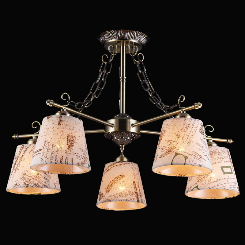 Люстра на штанге Natali Kovaltseva ALPS I 11436/5С ANTIQUE