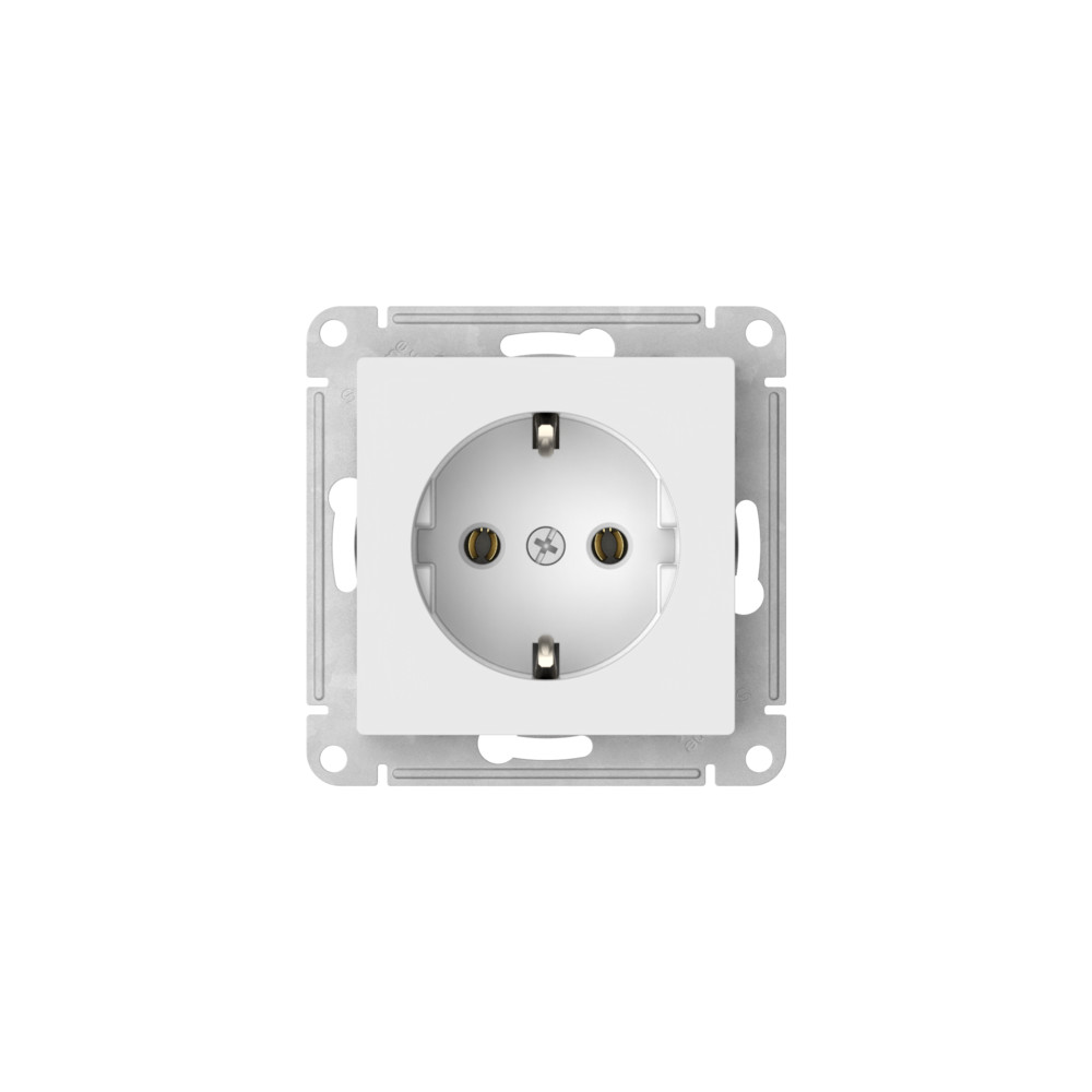 Розетка с заземлением, 16А, мех., быстрозажим. клем. Systeme Electric AtlasDesign Белый ATN000143S