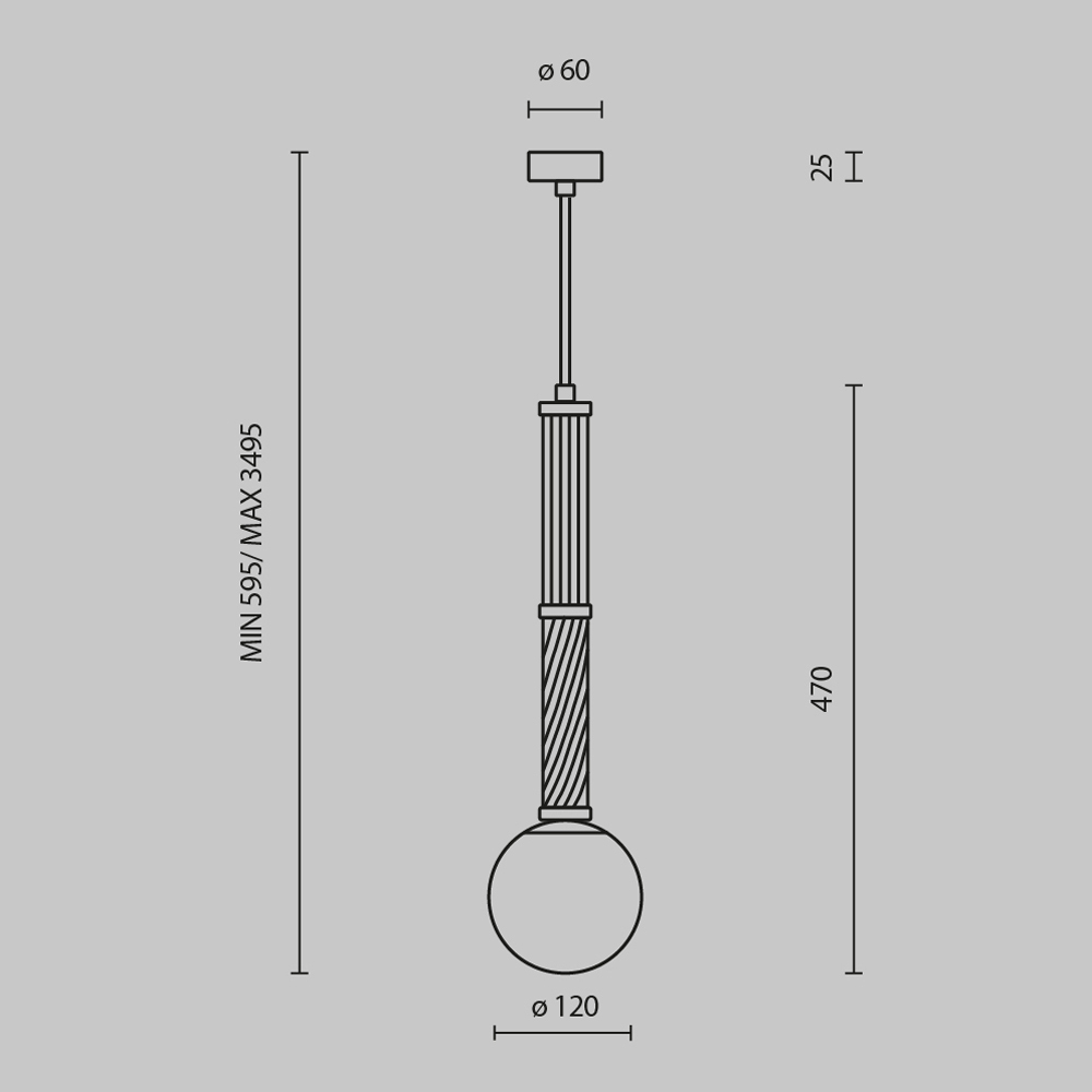 Подвесной светильник Maytoni Teatro MOD287PL-01BS