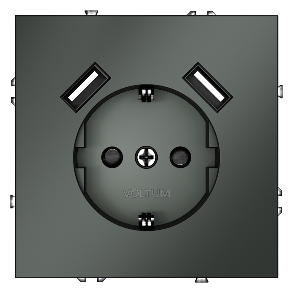 Розетка с USB, А+А Voltum S70 VLS040406 (титан)