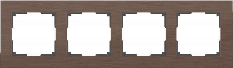 Рамка Werkel Aluminium на 4 поста алюминий коричневый WL11-Frame-04 4690389073717