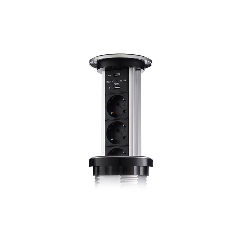 Сенсорный блок розеток LK (3 секции и 2 USB) Mebax 00-00001183