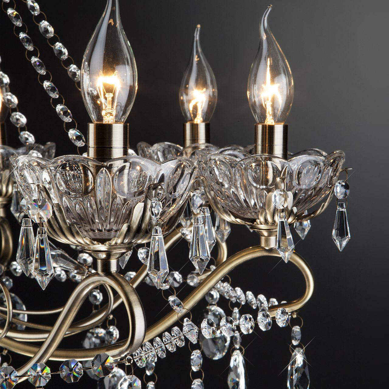 Подвесная люстра Eurosvet Teodore 10103/8 античная бронза/прозрачный хрусталь Strotskis