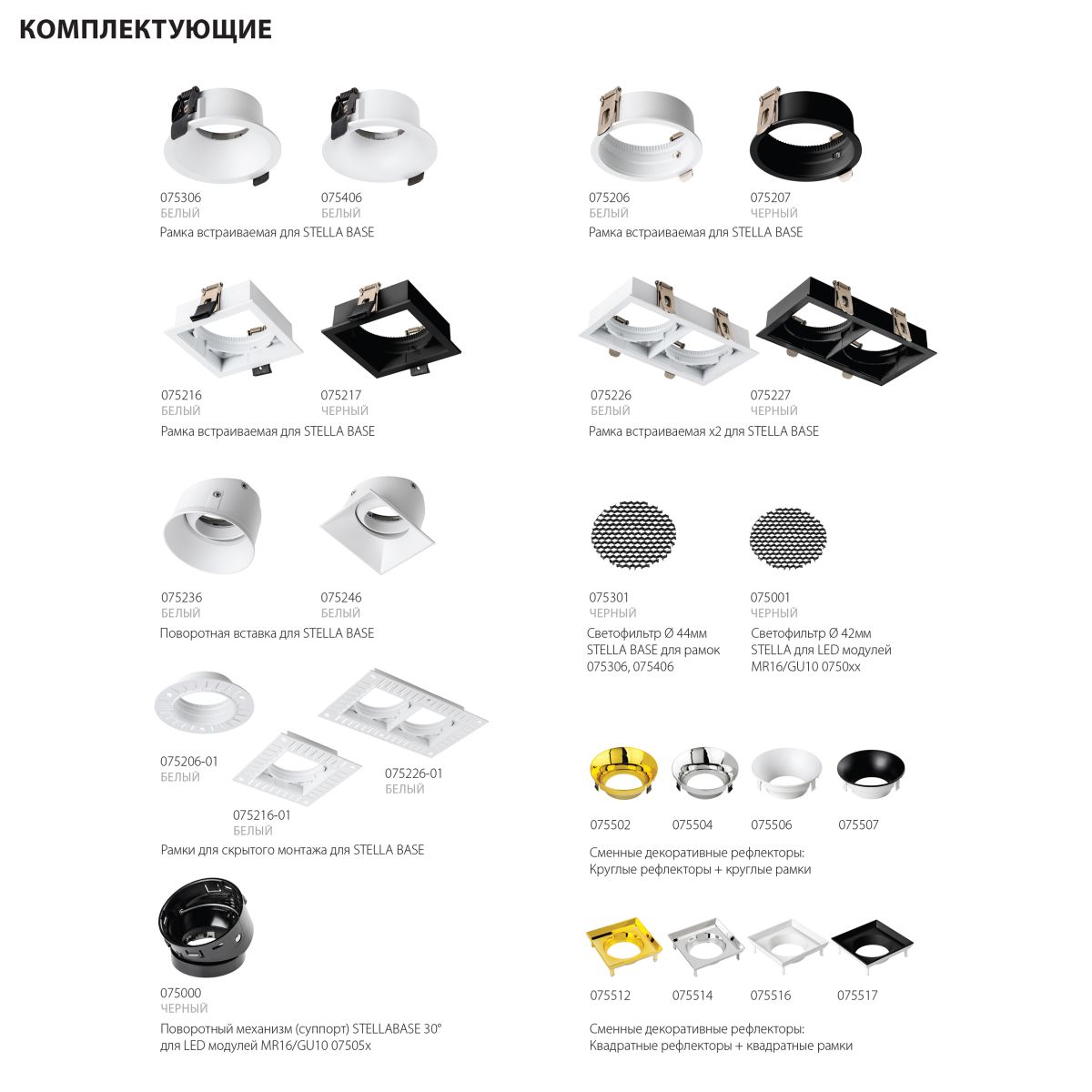 Модуль светодиодный 5W 3000K СУПЕРУЗКИЙ 3° Lightstar Stella Base 075053