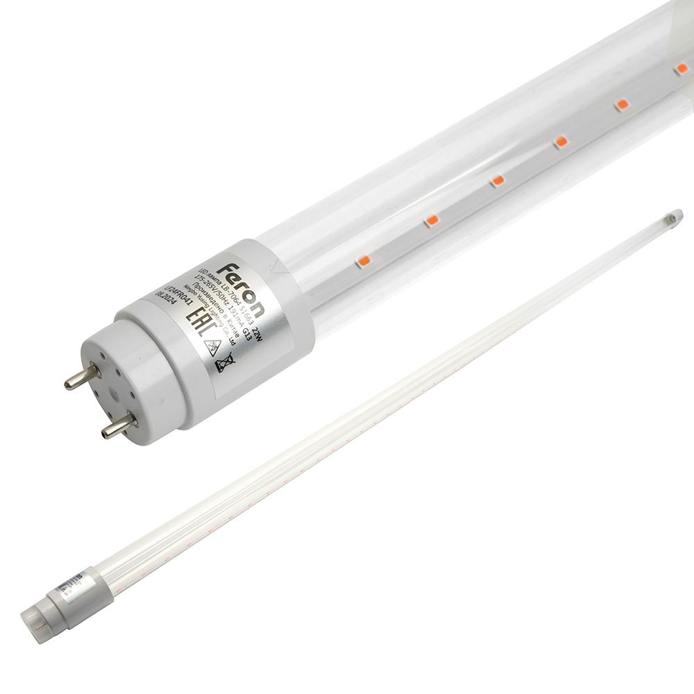 Лампа светодиодная для растений Feron LB-7064 G13 22W красно-синий 51663