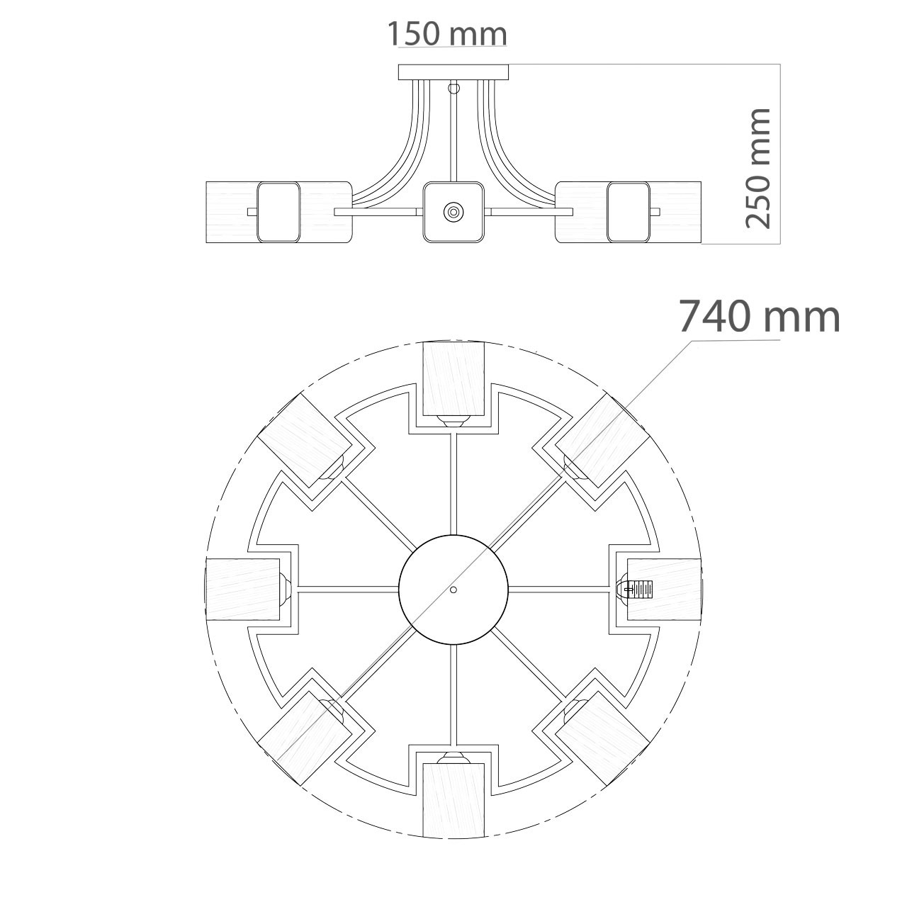 Потолочная люстра De Markt Тетро 673013508