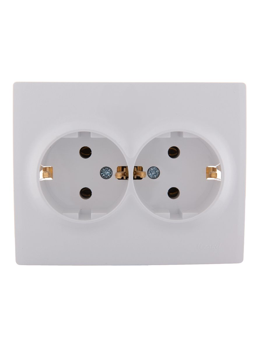Розетка двойная с/з Lezard Karina 707-0200-127B