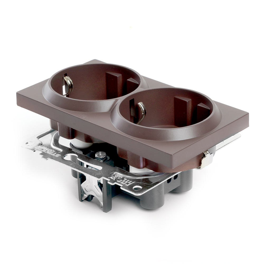 Розетка 2-местная с защитной шторкой Stekker Катрин GLS16-7114-04 49030