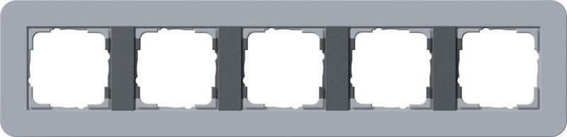 Рамка 5-постовая Gira E3 серо-голубой/антрацит 0215424