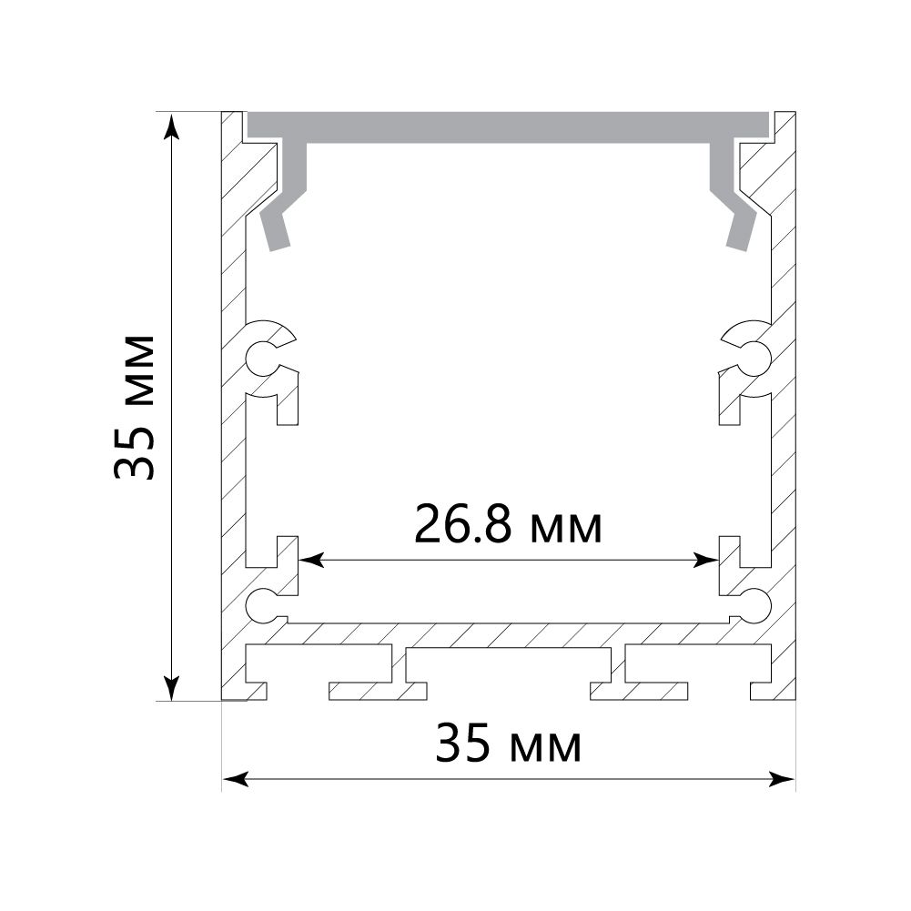 Профиль алюминиевый накладной с крепежами Feron CAB256 10369