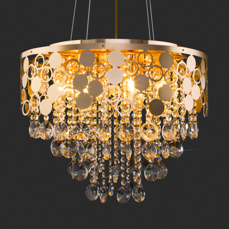 Подвесная люстра Eurosvet 10114/8 золото/прозрачный хрусталь Strotskis