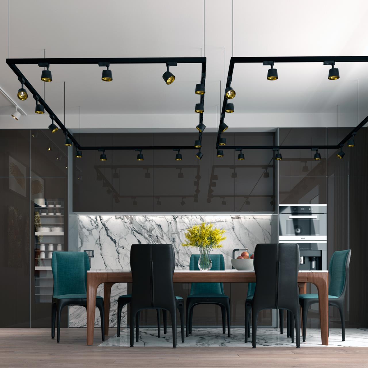 Трековый трехфазный светильник Novotech Knof 358736