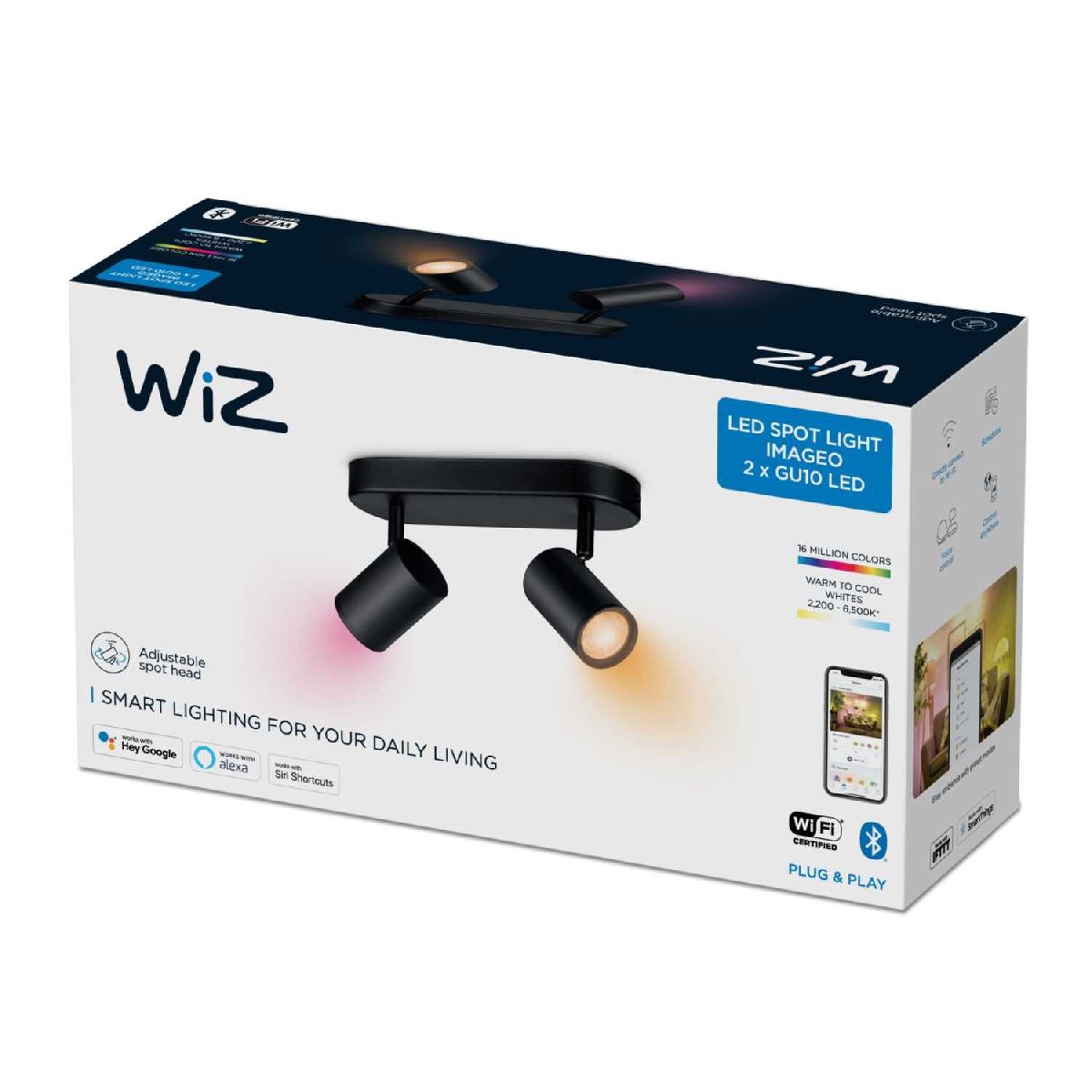 Умный спот Wiz Imageo Spots 2x5W B 22-65K RGB 929002659101