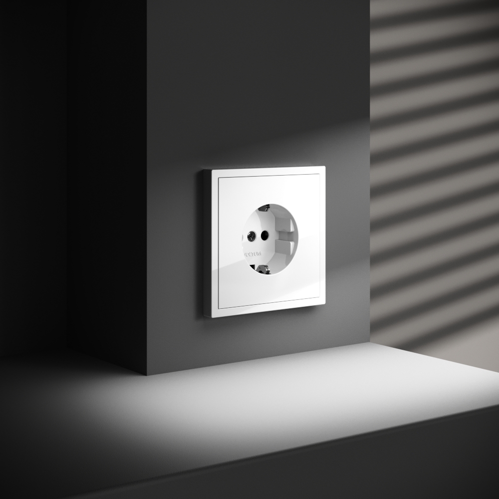 Розетка Voltum S70 VLS040101 (белый глянцевый)